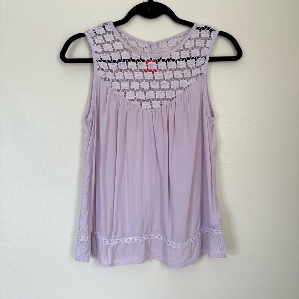 Old Navy | Purple Embroidered Lace Tank Top | Size XS